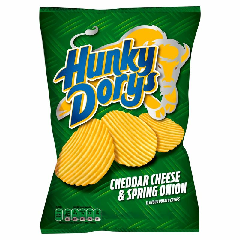 Hunky Dorys Cheddar Cheese & Spring Onion Flavour Potato Crisps 135g