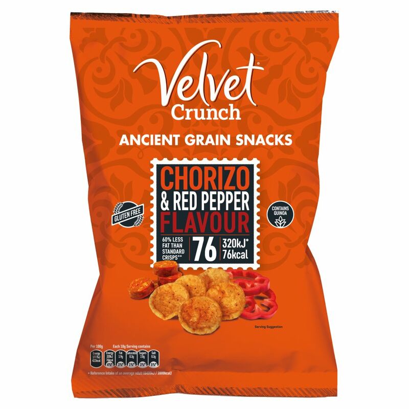 Velvet Crunch Ancient Grain Snacks Chorizo & Red Pepper Flavour 90g