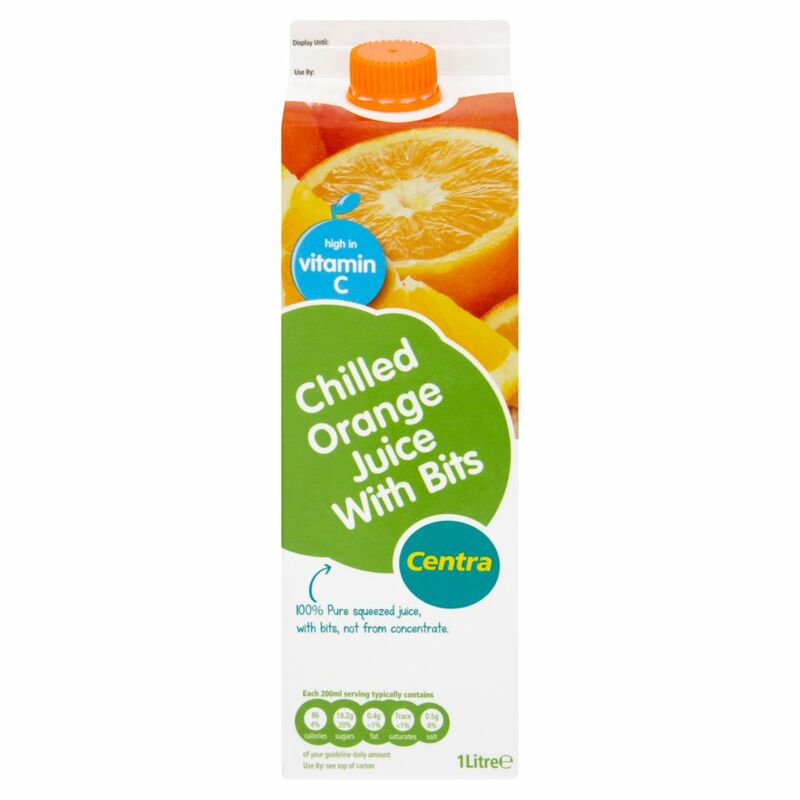 Centra Chilled Orange Juice with Bits 1 Litre Centra Chilled Orange Juice with Bits 1 Litre