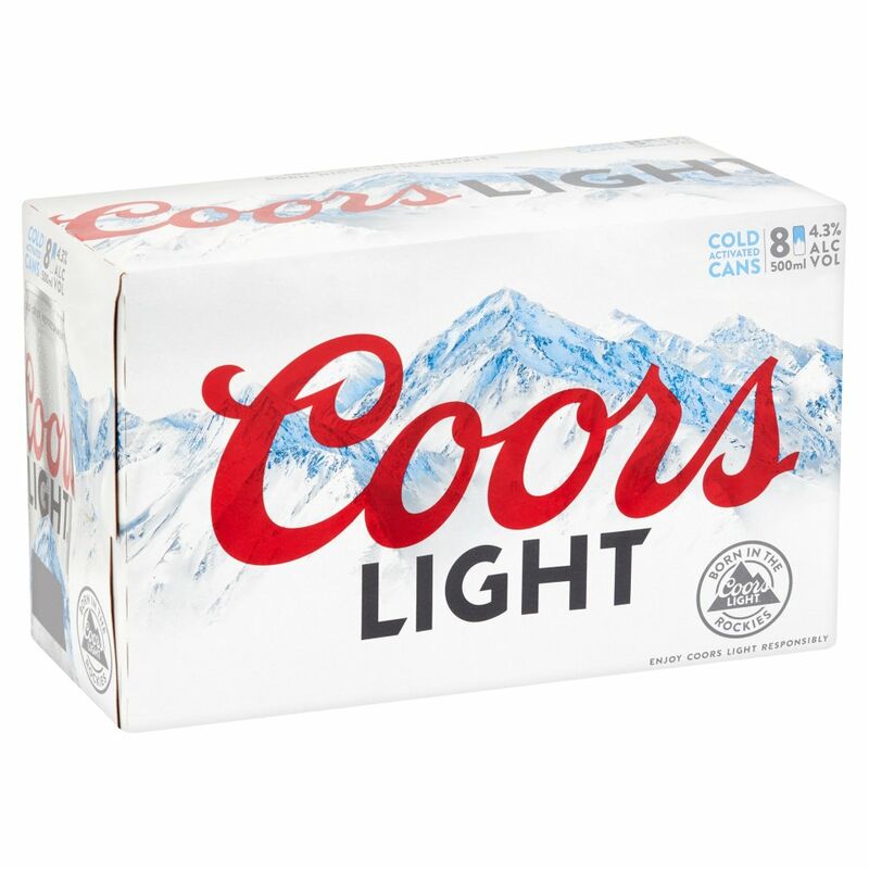 Coors Light Premium Beer 8 x 500ml Coors Light Premium Beer 8 x 500ml