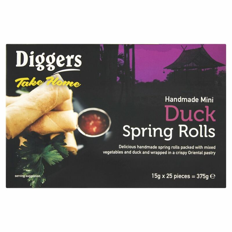 Diggers Take Home Handmade Mini Duck Spring Rolls 25 x 15g (375g) Diggers Take Home Handmade Mini Duck Spring Rolls 25 x 15g (375g)