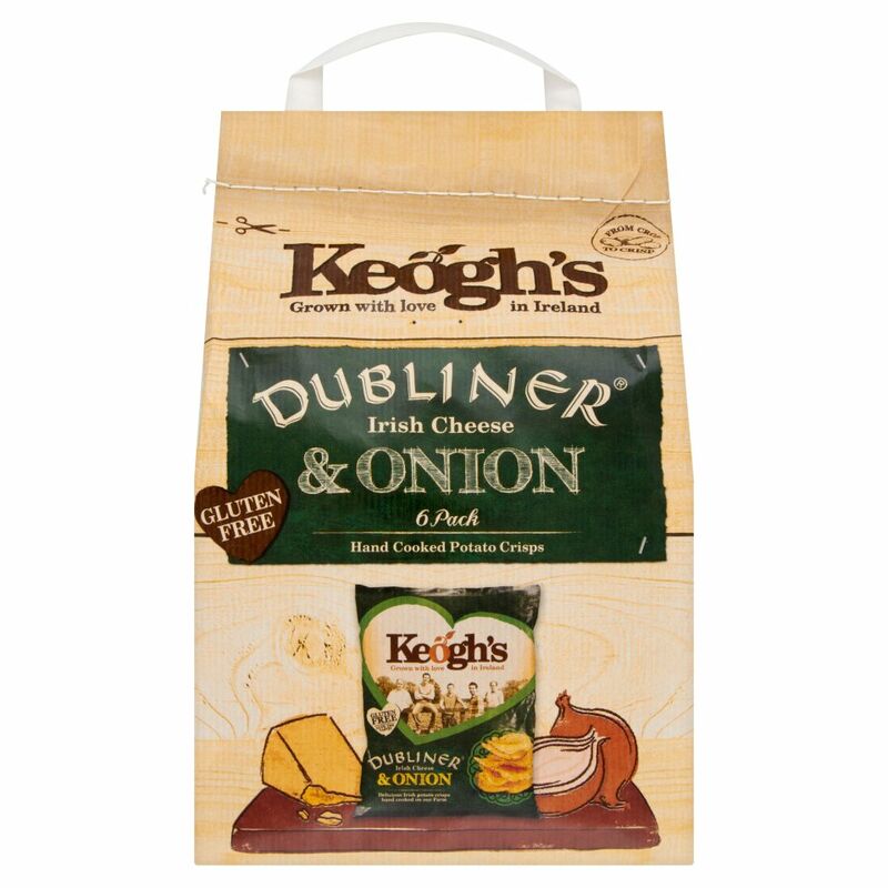 Keogh's Dubliner Irish Cheese & Onion 6 Hand Cooked Potato Crisps