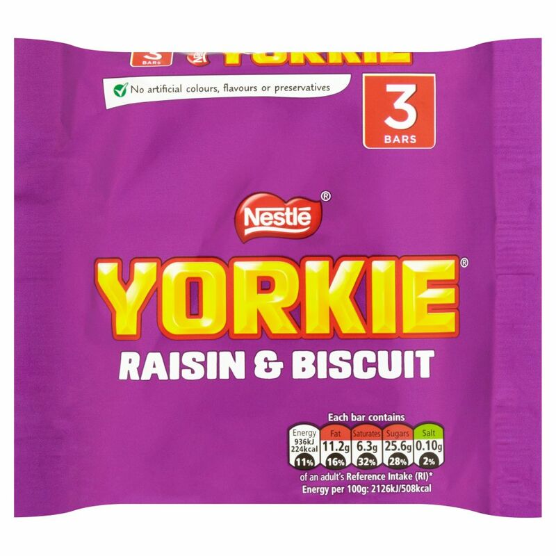 Yorkie Raisin & Biscuit Chocolate Bar Multipack 44g 3 Pack