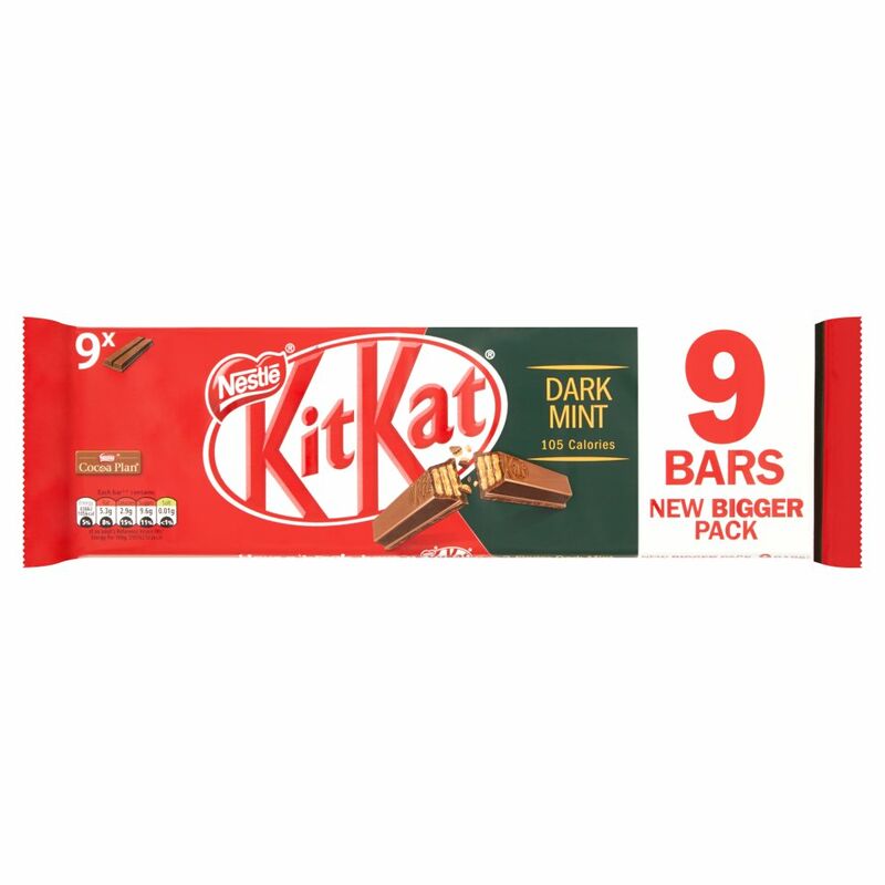 KITKAT 2 Finger Dark Mint Chocolate Biscuit Bar 9 Pack