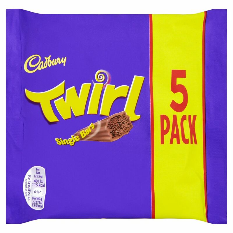 Cadbury Twirl Chocolate Bar 5 Pack 107.5g