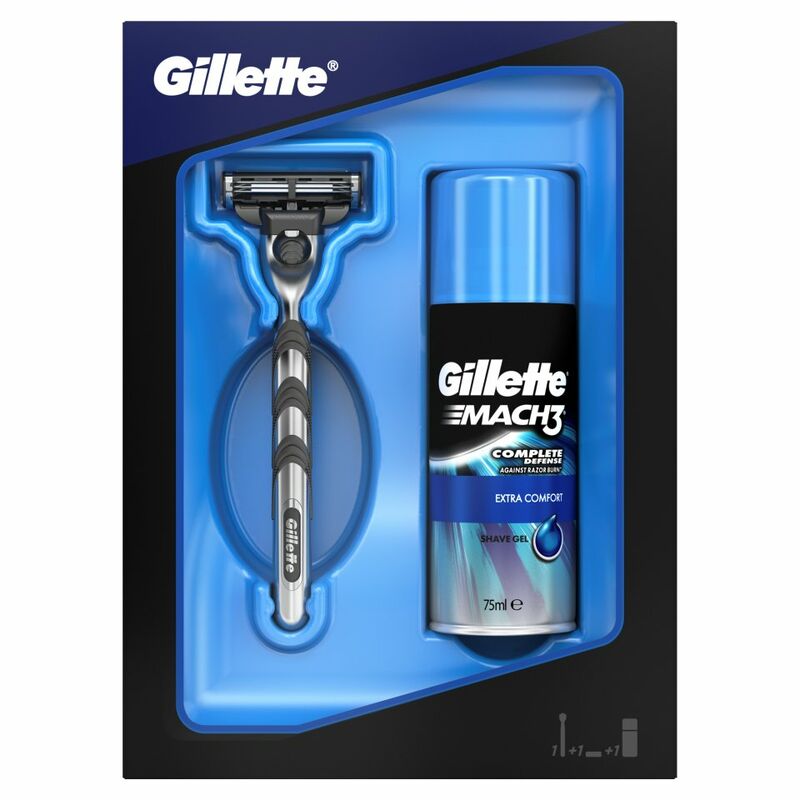 Gillette Mach3 Razor Gift Set + Mach3 Extra Comfort Shaving Gel