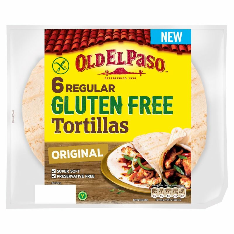 Old El Paso 6 Regular Gluten Free Tortillas Original 216g