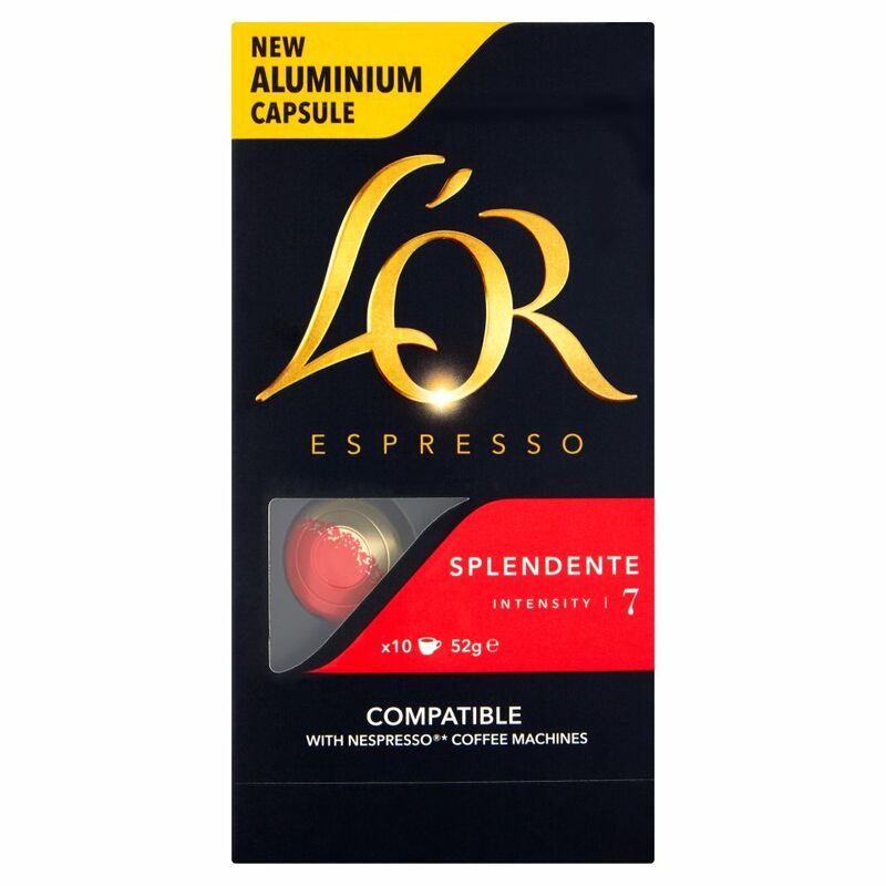 L'OR Espresso Splendente, Intensity 7, 10 Aluminium Coffee Capsules L'OR Espresso Splendente, Intensity 7, 10 Aluminium Coffee Capsules