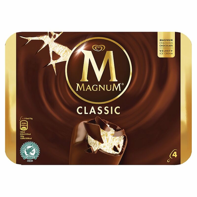 Magnum MAGNUM Ice Cream Classic 4 x 110ml Magnum MAGNUM Ice Cream Classic 4 x 110ml