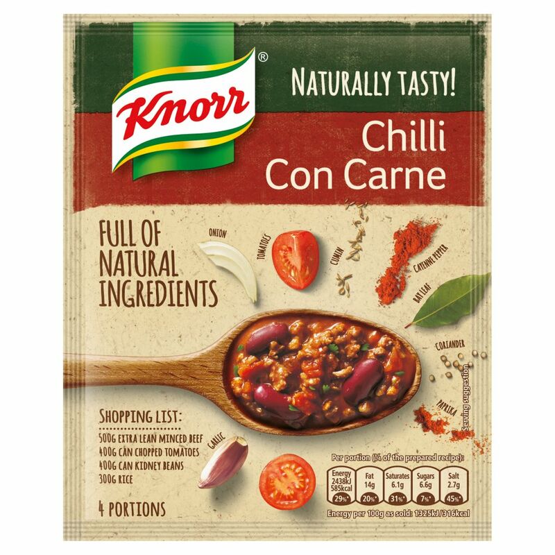 Knorr Naturally Tasty Chilli Con Carne Recipe Mix 64g Knorr Naturally Tasty Chilli Con Carne Recipe Mix 64g