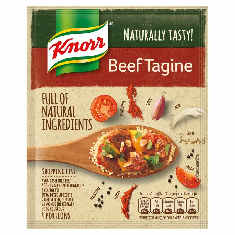 Knorr Naturally Tasty Beef Tagine Recipe Mix 63g Knorr Naturally Tasty Beef Tagine Recipe Mix 63g