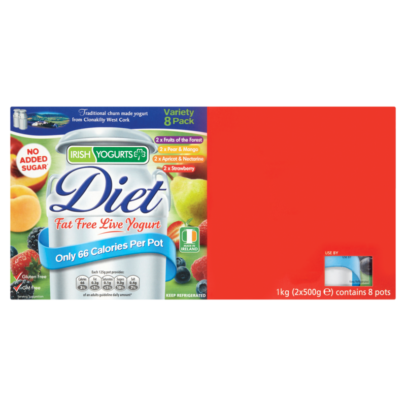 Irish Yogurts Diet Fat Free Live Yogurt 8 Pack 1 kg Irish Yogurts Diet Fat Free Live Yogurt 8 Pack 1 kg