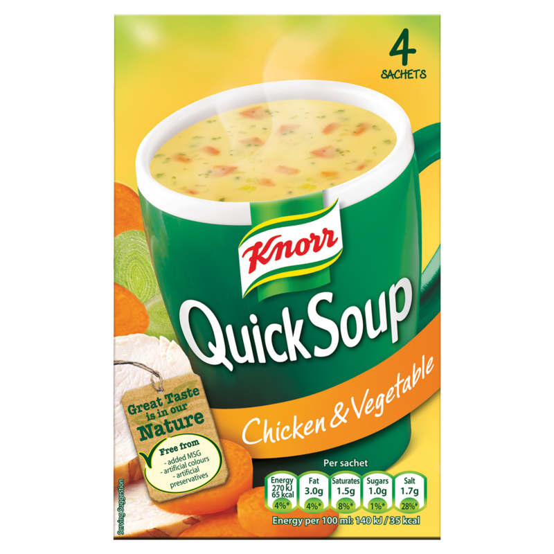 Knorr Quick Soup Chicken Vegetable 4 Sachets 56g