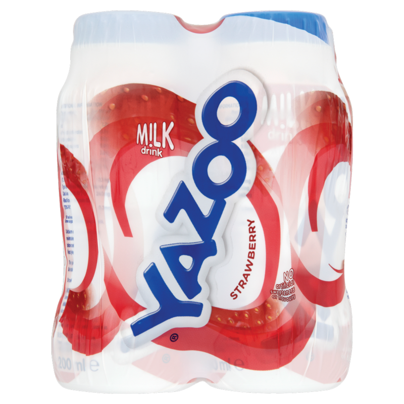 Yazoo Strawberry Milk Drink 4 x 200ml 800ml Yazoo Strawberry Milk Drink 4 x 200ml 800ml