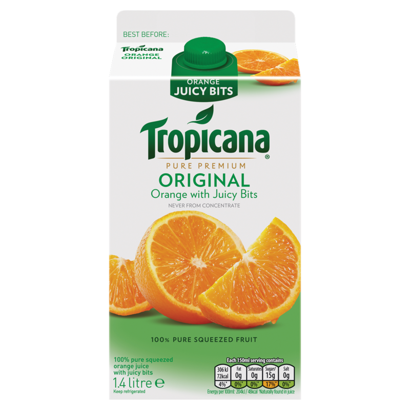 Tropicana Pure Premium Original Orange with Juicy Bits 1.4 Litre