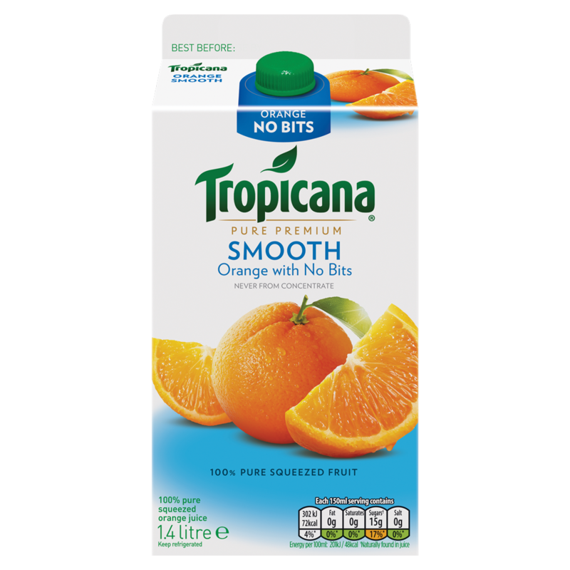 Tropicana Pure Premium Smooth Orange with No Bits 1.4 Litre