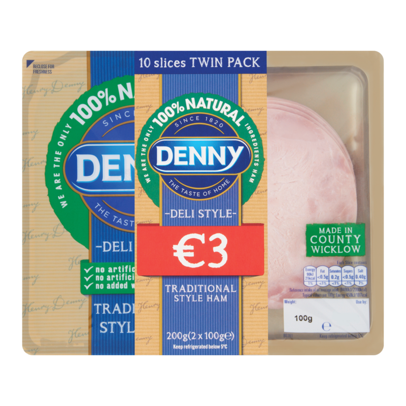Denny Deli Style Traditional Style Ham 10 Slices Twin Pack 2 x 100g 200g Denny Deli Style Traditional Style Ham 10 Slices Twin Pack 2 x 100g 200g
