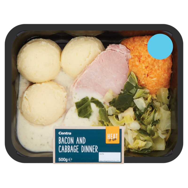 Centra Heat it Up Bacon and Cabbage Dinner 500g Centra Heat it Up Bacon and Cabbage Dinner 500g