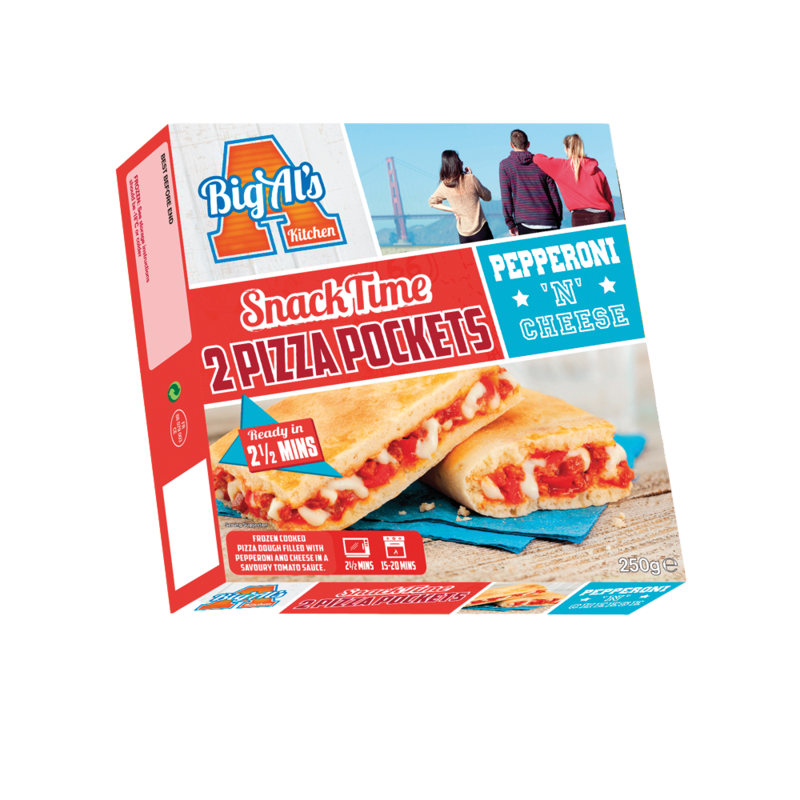 Big Al s Kitchen Snack Time 2 Pizza Pockets Pepperoni n Cheese 250g