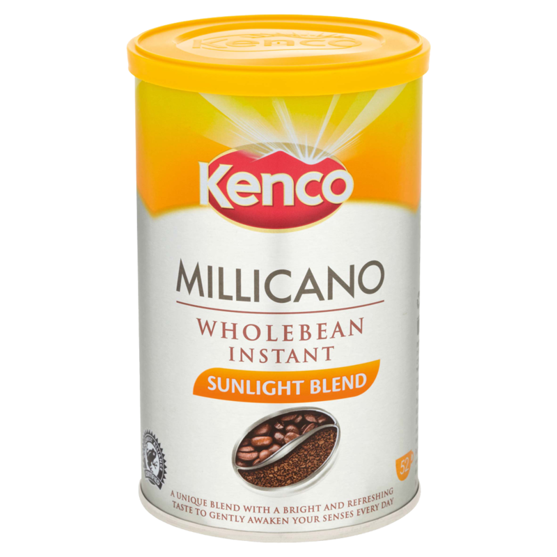 Kenco Millicano Sunlight Blend Wholebean Instant Coffee Tin 95g Kenco Millicano Sunlight Blend Wholebean Instant Coffee Tin 95g