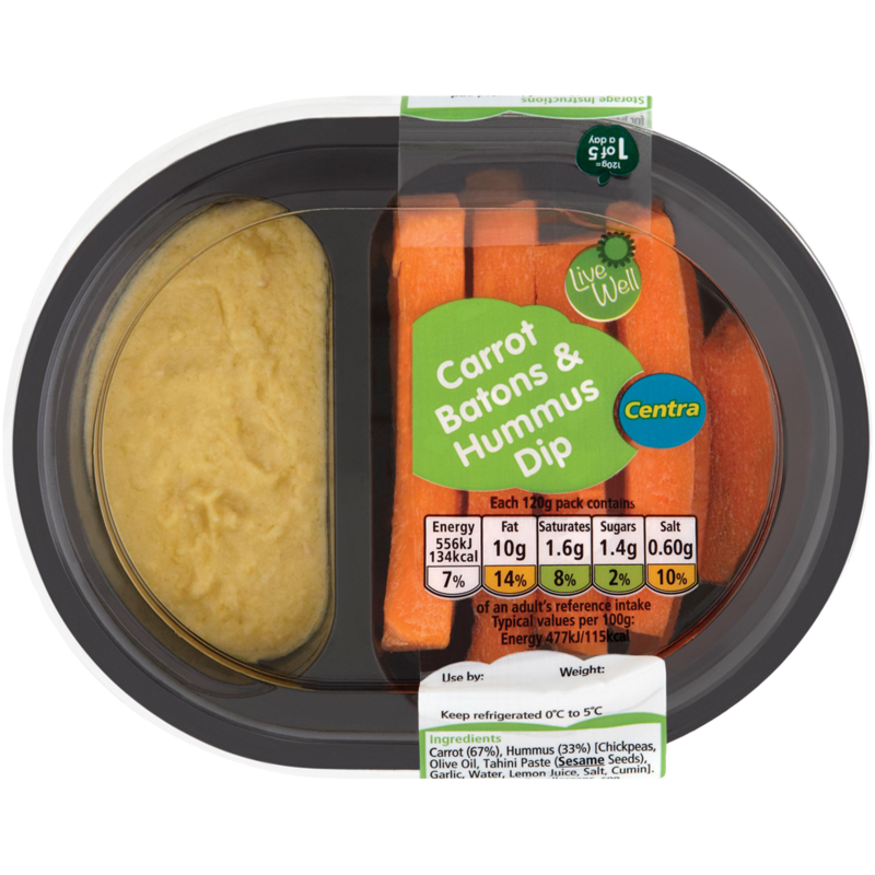 Centra carrot hummus dip