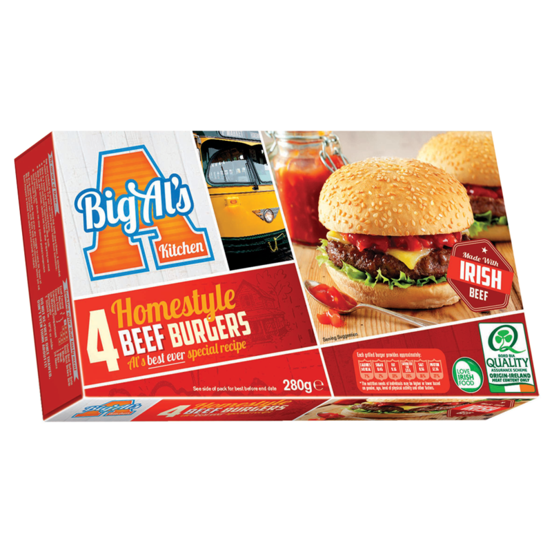 Big Al s Kitchen Homestyle 4 Beef Burgers 280g Big Al s Kitchen Homestyle 4 Beef Burgers 280g