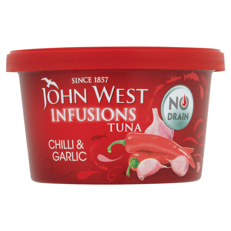 John West No Drain Infusions Tuna Chilli Garlic John West No Drain Infusions Tuna Chilli Garlic
