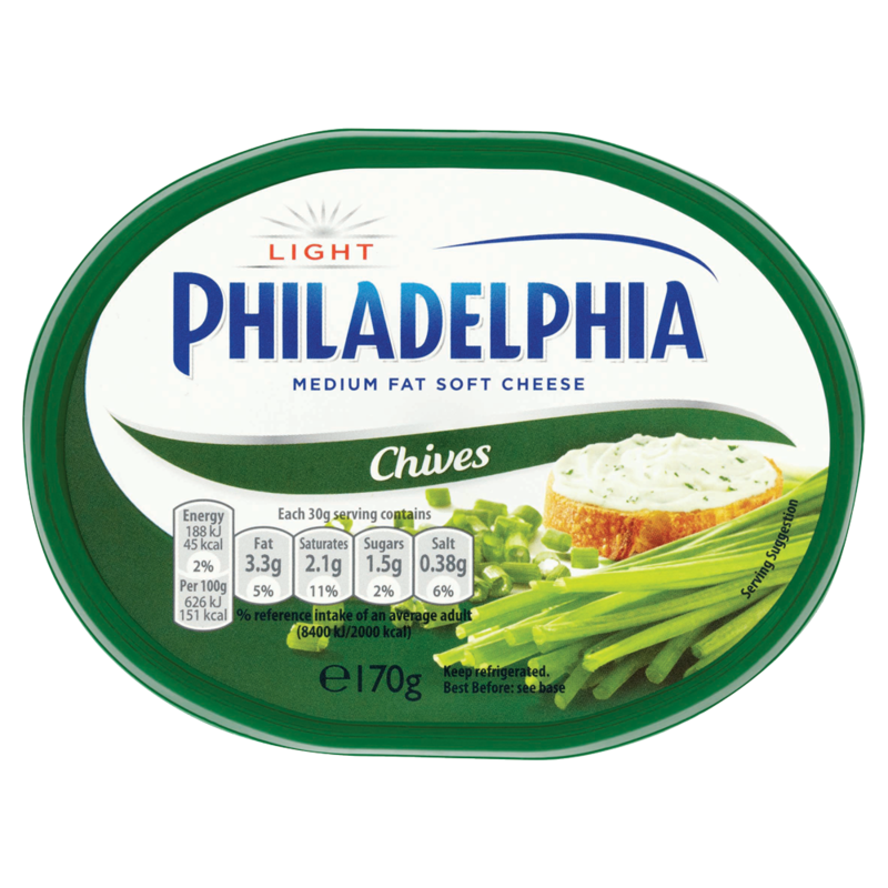 Philadelphia Light with Chives Soft White Cheese 170g