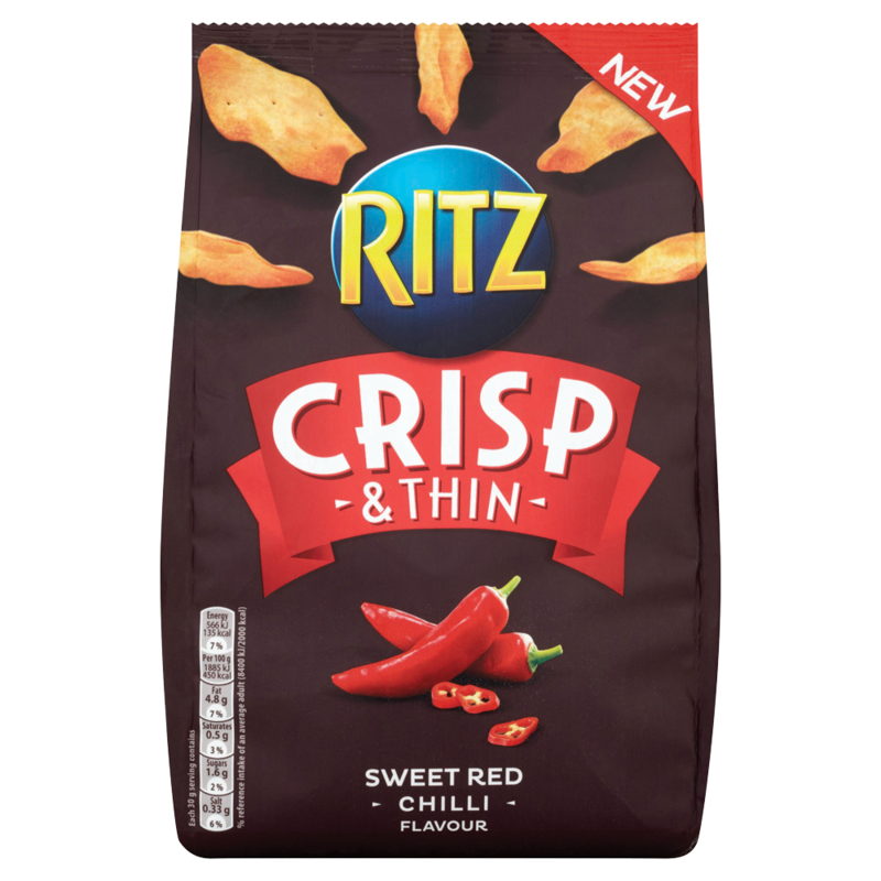 Ritz Crisp Thin Sweet Red Chilli Sharing Bag 100g Ritz Crisp Thin Sweet Red Chilli Sharing Bag 100g