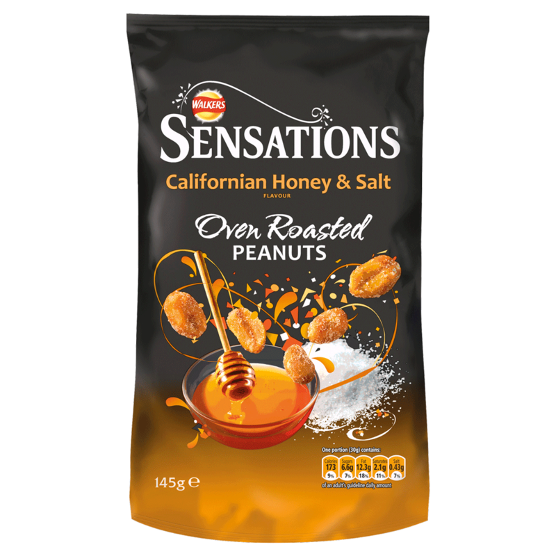 Walkers Sensations Oven Roasted Peanuts Californian Honey and Salt Flavour 145g