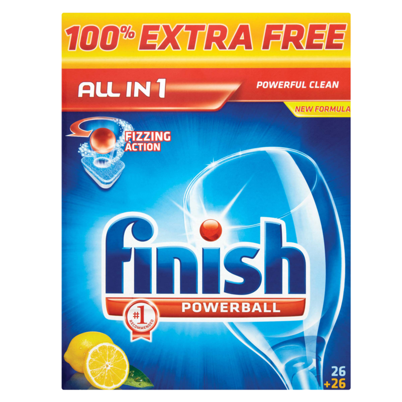 Finish Powerball All in 1 Fizzing Action 26 Tablets 1029g Finish Powerball All in 1 Fizzing Action 26 Tablets 1029g