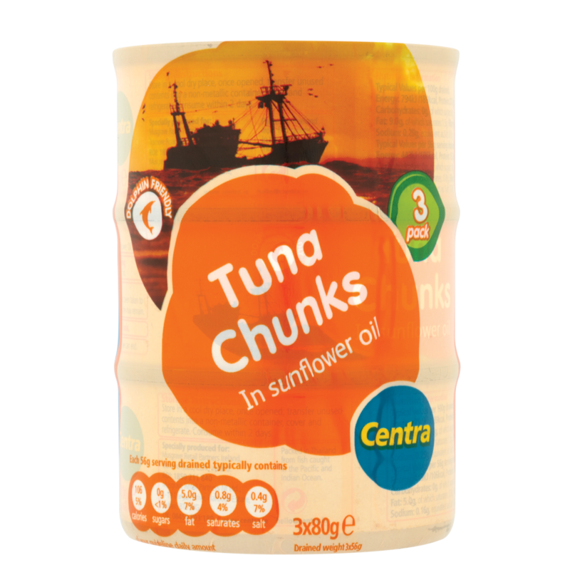 Centra Tuna Chunks in Sunflower Oil 3 x 80g