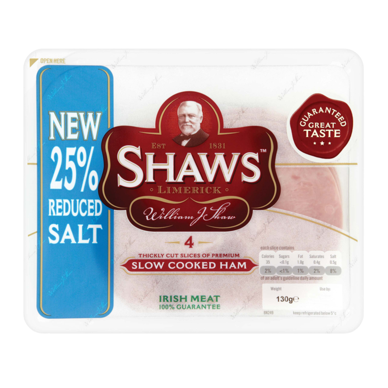 Shaws Slow Cooked Ham 4 Slices 130g Shaws Slow Cooked Ham 4 Slices 130g