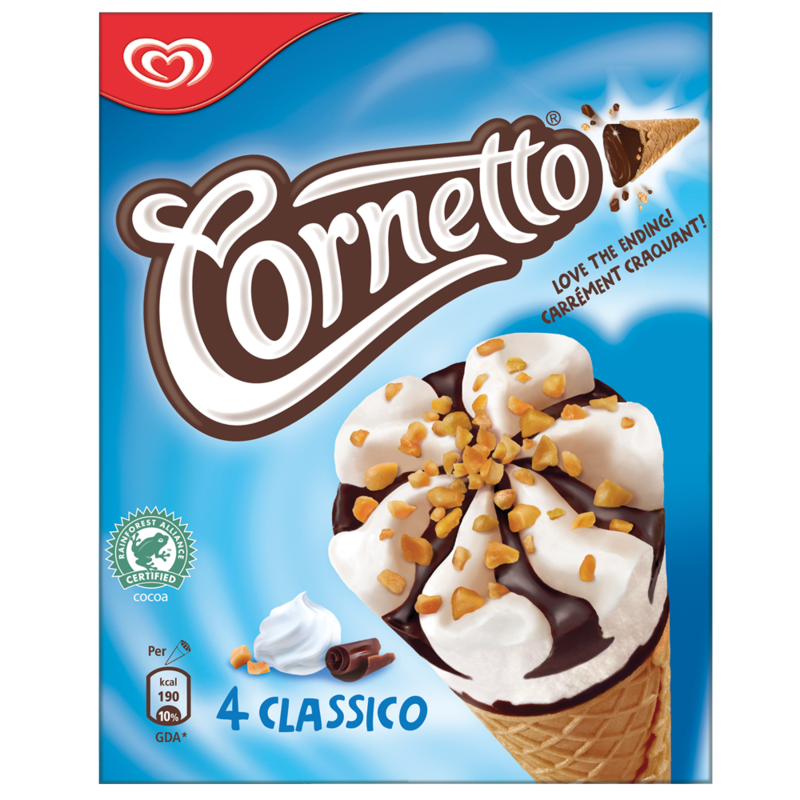 Cornetto Classico Ice Cream Cone 4 x 90ml