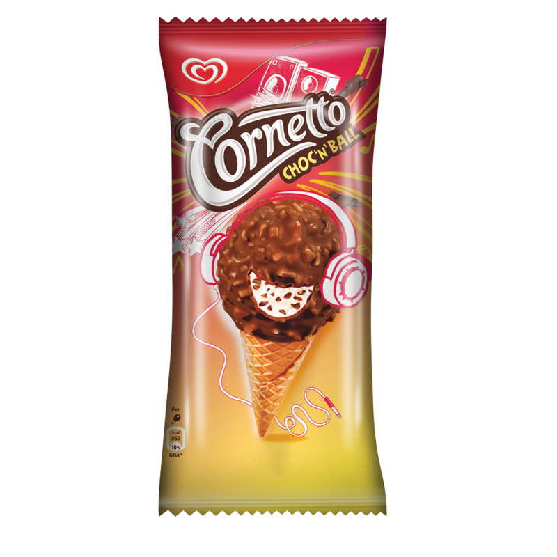 Cornetto Choc n Ball Ice Cream Cone 160ml Cornetto Choc n Ball Ice Cream Cone 160ml